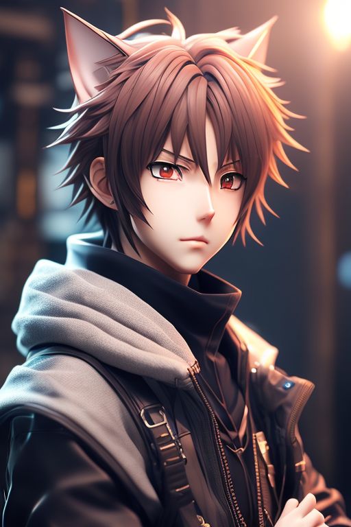 anime realistic,  Anime cat boy, best quality anime, anime photorealistic, dramatic anime characters design, anime nice shot, Octane render, anime fine detail, PhotoHelper, uplight, fullbody, 8k, trending on pixiv