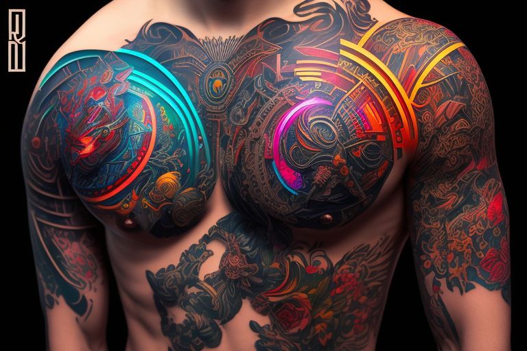 chest tattoo designs biomech