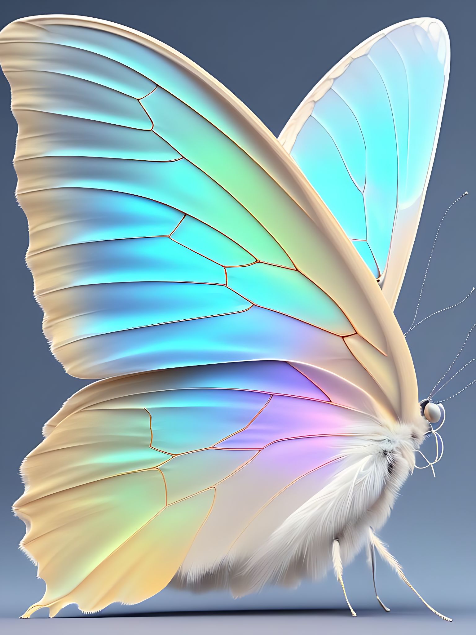 MANTIO.eu: One beautiful butterfly, pale color wings, A 3d render ...