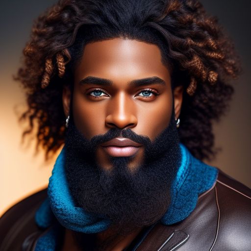 Long curly hair with beard sale