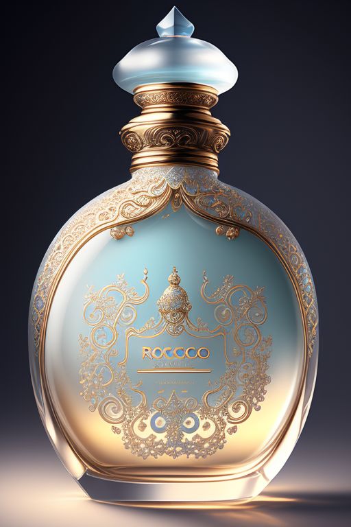 snappy-horse266: paris Rococo style perfume bottle, Light blue, with ...