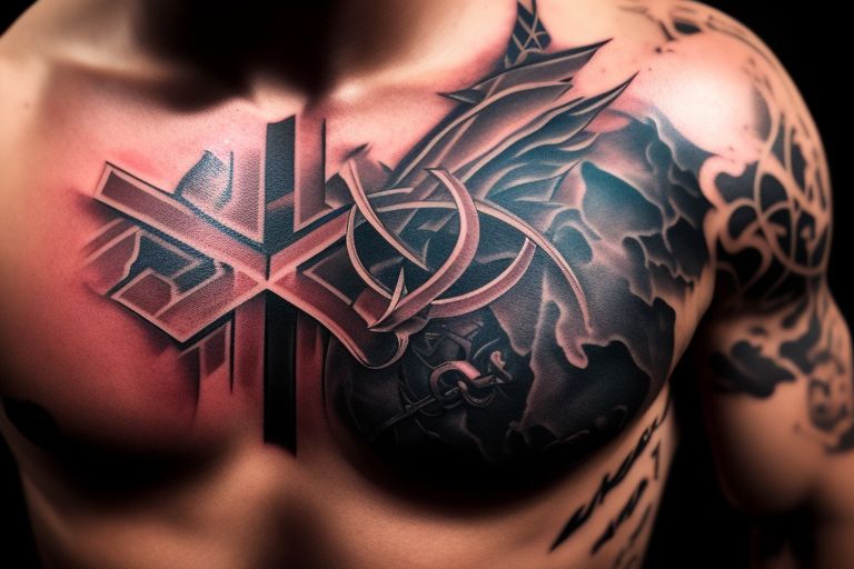 Cross Chest Tattoo Designs