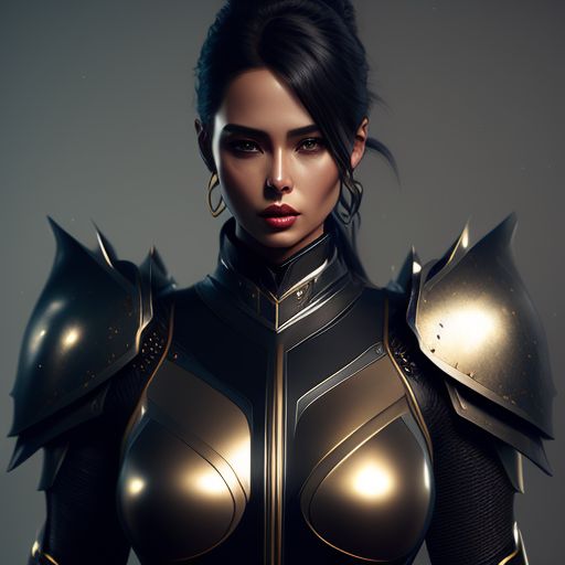 NadineJ Beautiful Woman in Metal Armor · Creative Fabrica