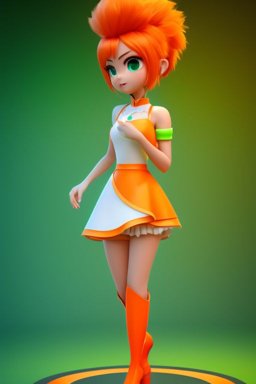 Orange on sale skirt 3d