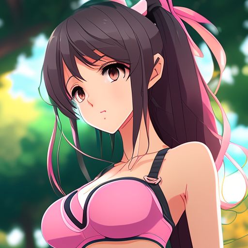 expert-hare561: Thin Anime highschool girl wearing pink bra and