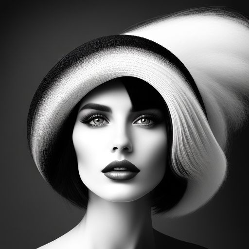 KOPF-KI-NO: a woman's face with hair morphing into hat ((made entirely ...