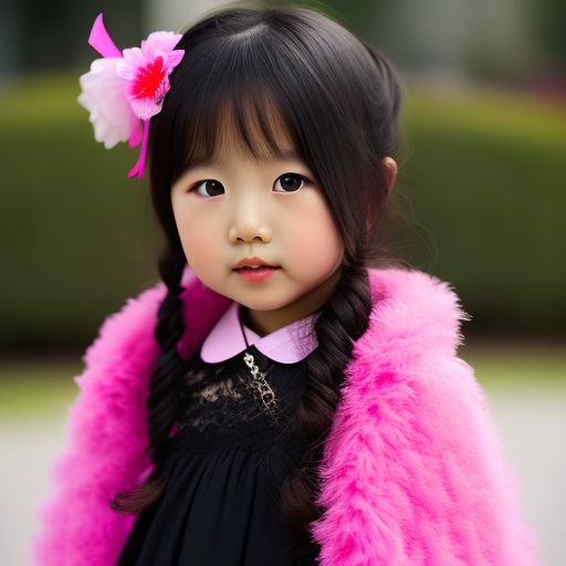 tight-corgi513: 7 year old Korean girl. Cute look. black curly
