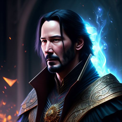 Milky Hyena Portrait Of Keanu Reeves As Elf Wizard Pointed Ears