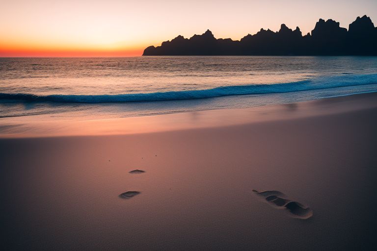 footprints of jesus by ocean