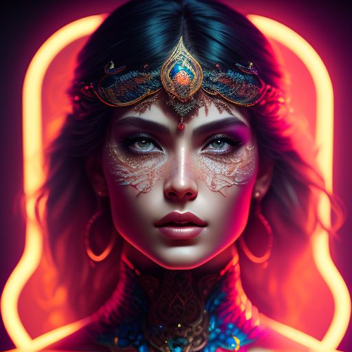 Project-131: woman, glowing neon rim light, beautiful and cute night ...