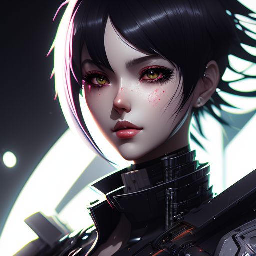 Cadmus: Anime Cyberpunk Woman, Short Hair, Full Body, Skin The Sample 