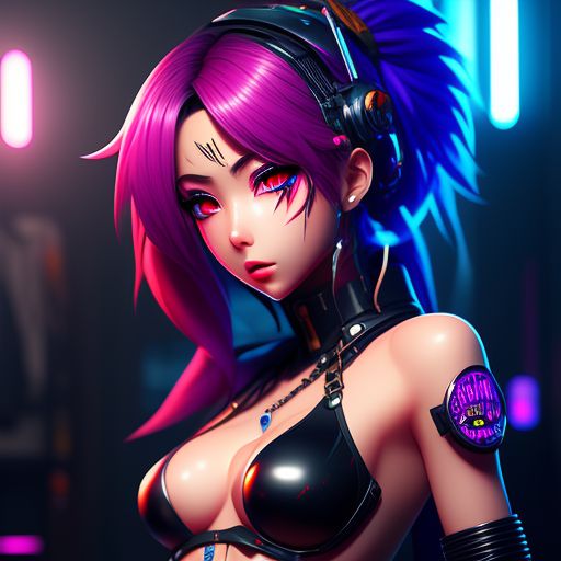 CADMUS: Anime cyberpunk girl skin the sample, bold Clothes