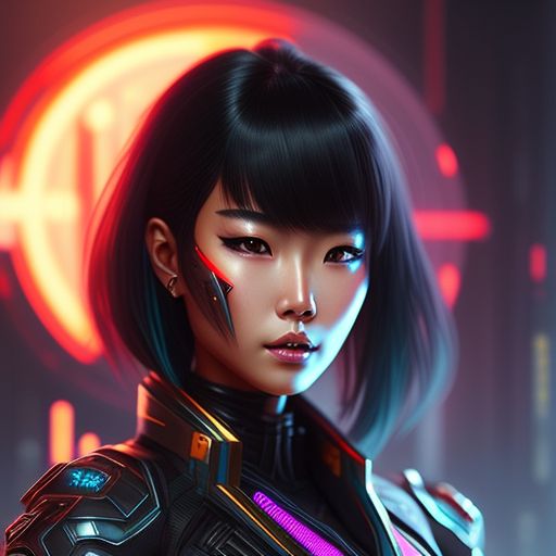 Rosy Tapir Tan Asian Girl Cyberpunk