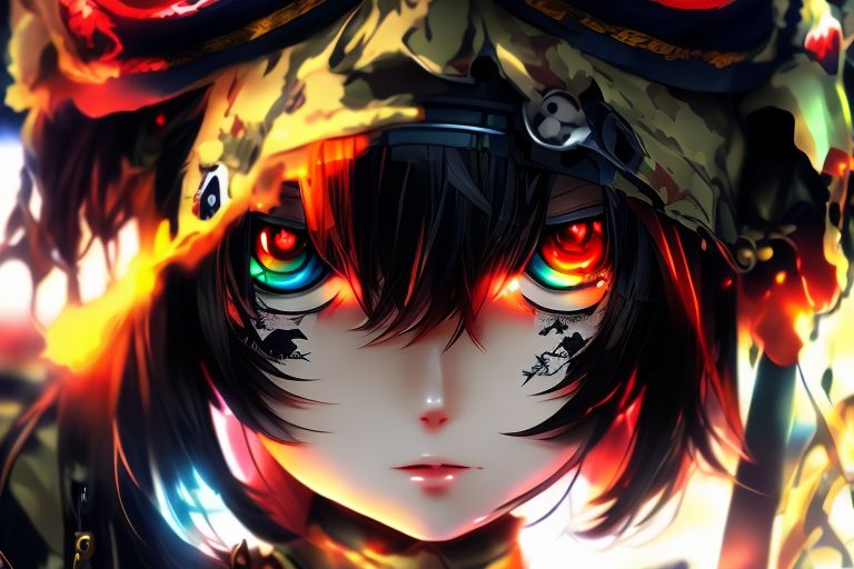 Anime Girl Black & Orange Wallpaper - Anime Aesthetic Wallpaper