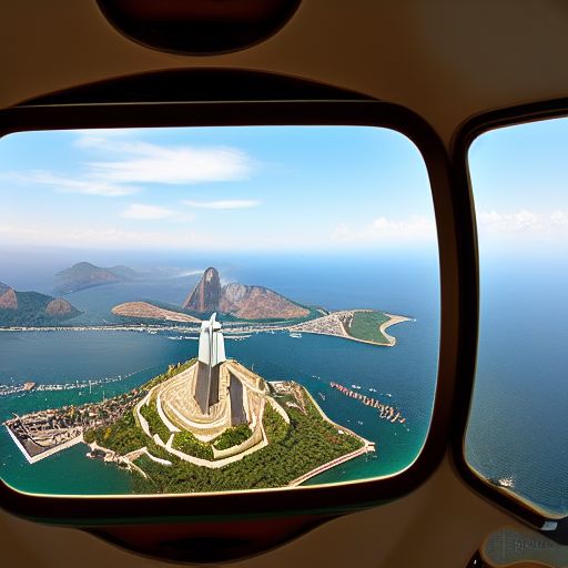 Spectacular view of Rio de Janeiro from a plane window