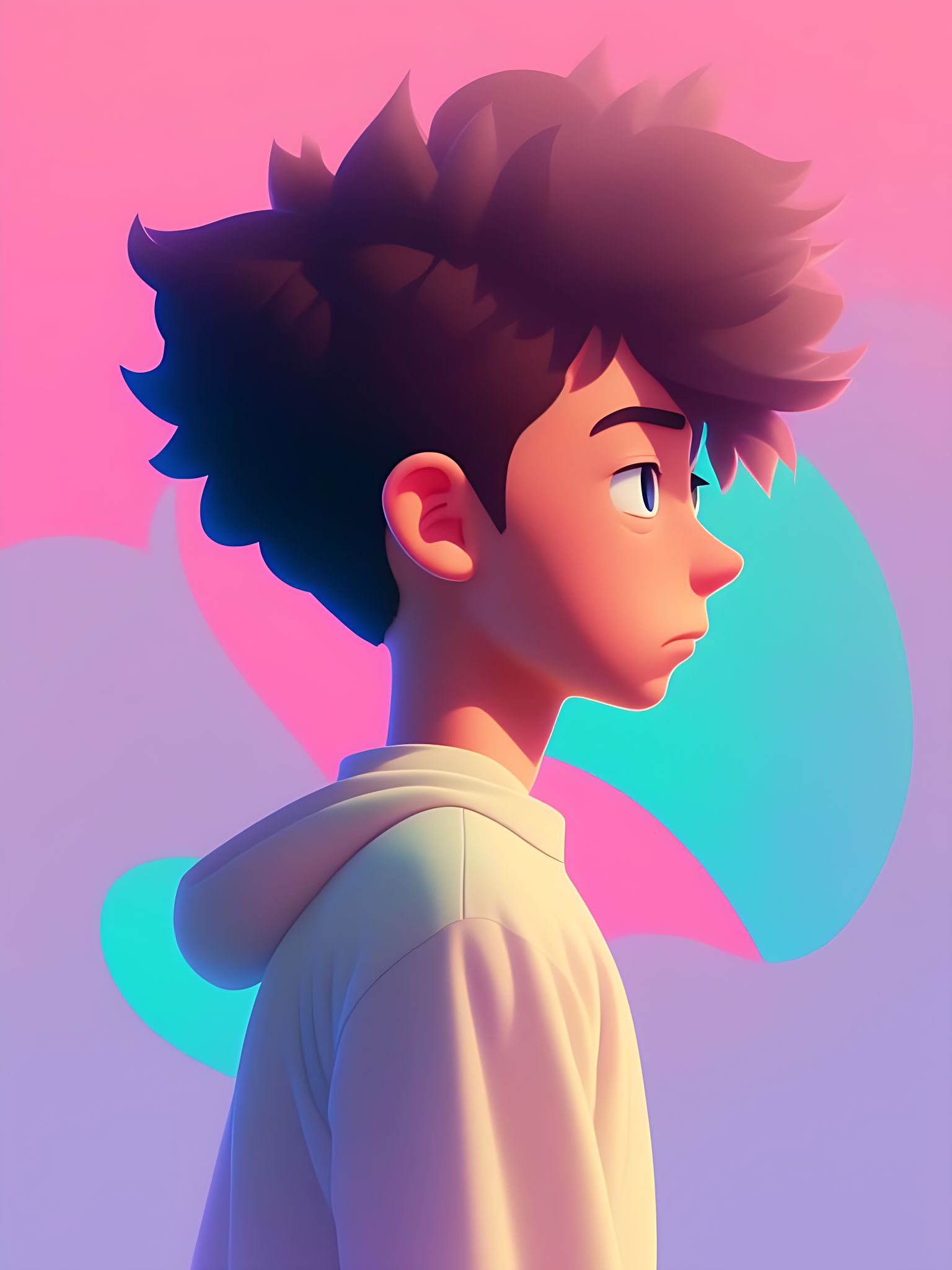 addison: A motivated boy, cartoon, profile picture, A profile picture