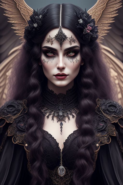 dreary-wren426: ornate, intricate details, beautiful witch, gothic ...