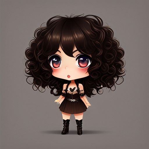 chibi with curly hair