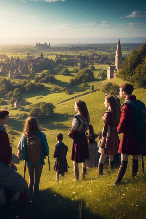 old-rook128-eg-six-teenagers-seeing-a-medieval-town-on-the-meadows