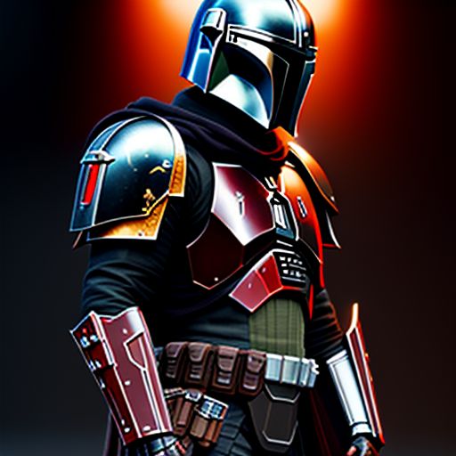 zesty-rook114: Black Mandalorian armor with red accents high Detail ...