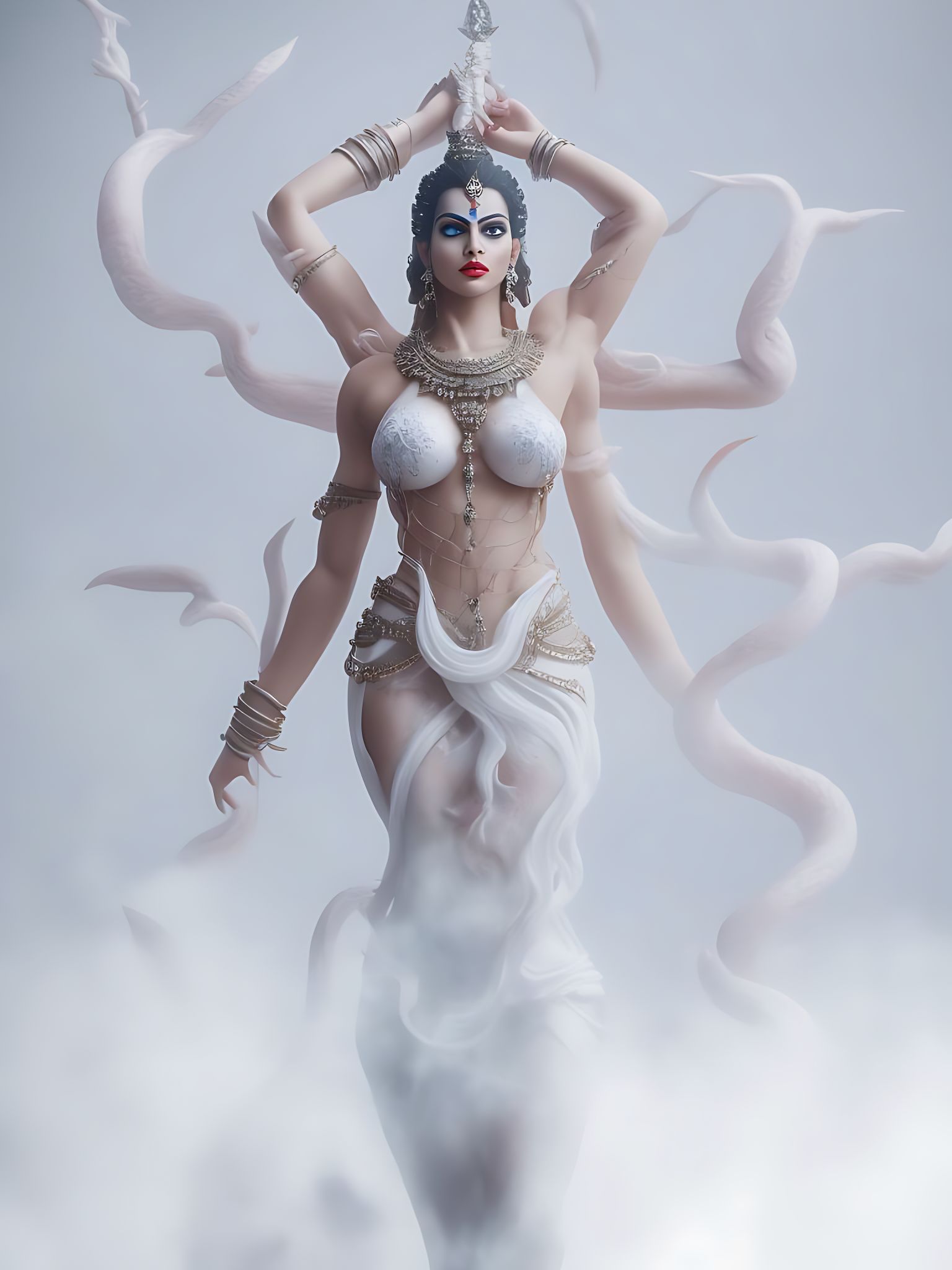 all-seahorse268: Reailstic photography, Mahakali Goddess With Many Arms,  Mahakali Fantasy, No skin, sexual organ, human-like, realistic beautiful  witch fit and attractive, full body shot photo composition, hyper realistic  photography, Masterpiece ...