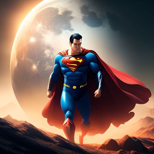 irwintay96: Superman walking the moon, looking back to earth 