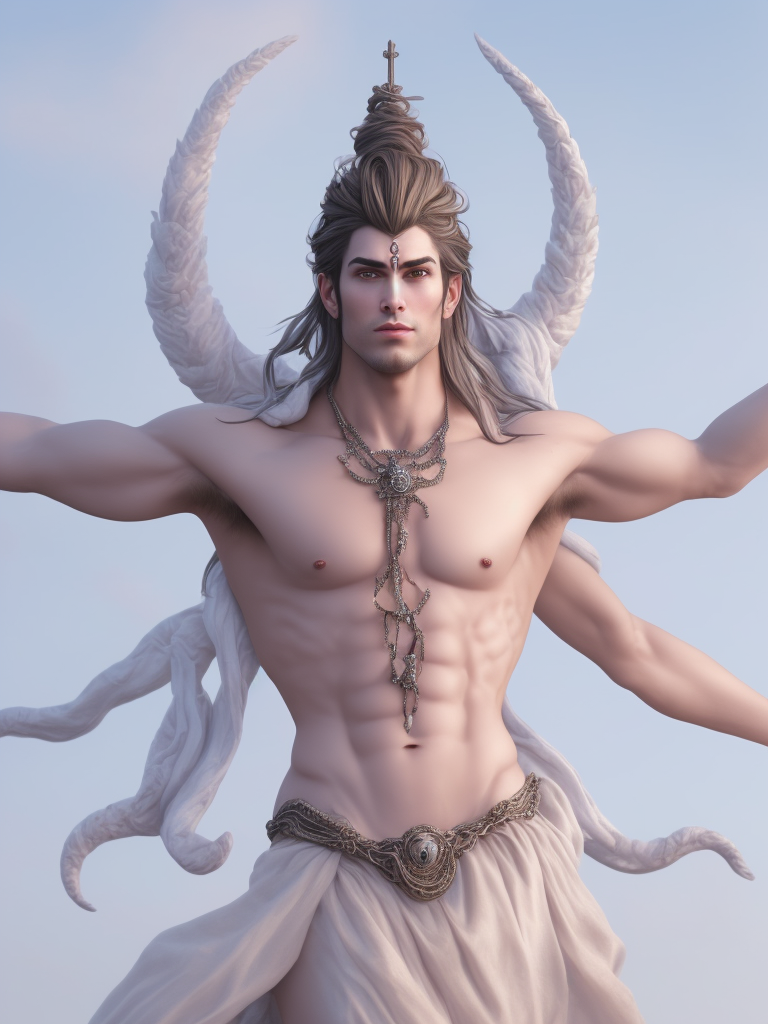 all-seahorse268: Reailstic, Photography, Goddess with many arms and many  hands, Hindu God Shiva, Shiva Fantasy, No skin, sexual organ, human-like,  realistic handsome wizard fit and attractive, full body shot photo  composition, Masterpiece,