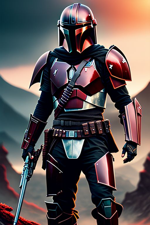 red mandalorian armor