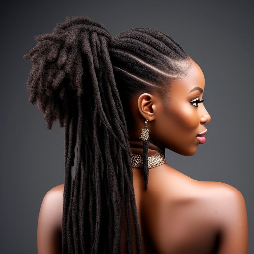 winged-fish287: African female, knight dreadlocks ponytail black armour