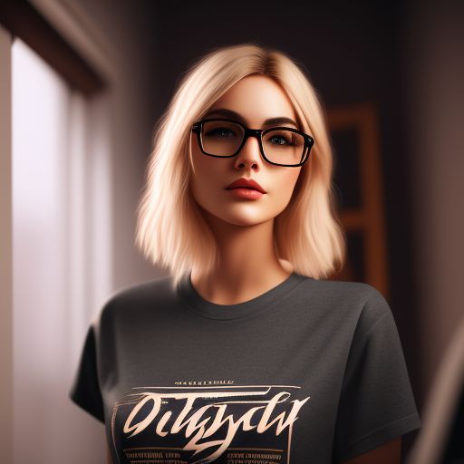 donut: Young adult woman, skinny, glasses, short cut dirty blonde hair