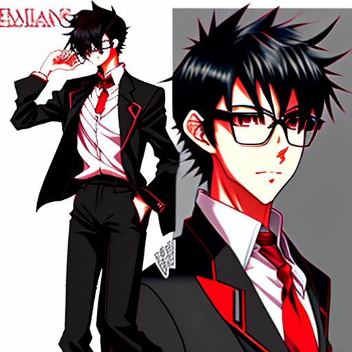 male anime characters with glasses and black hair