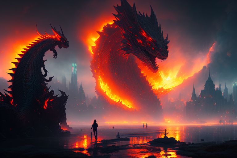 Fire Dragon Vs Water Dragon Wallpaper