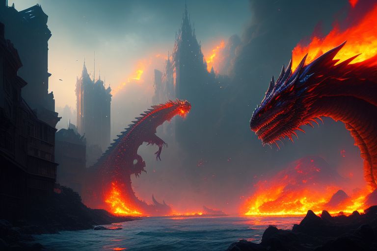 Fire Dragon Vs Water Dragon Wallpaper