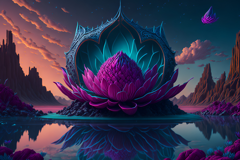 heathercooper: The meditative imagery has a bioluminescent lotus flower ...