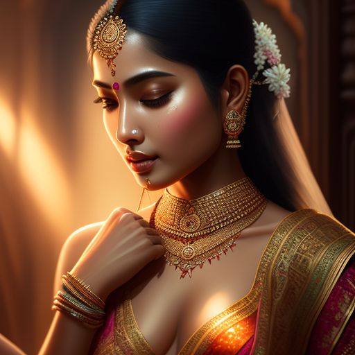 rough-spider356: A detailed portrait of a stunning indian woman, bathing  indonesian woman with big chest