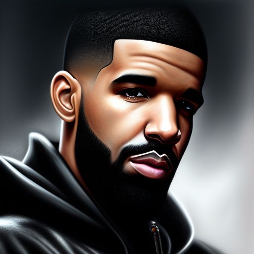 pale-coyote919: a realistic drawing of drake as a robot wearing a black ...