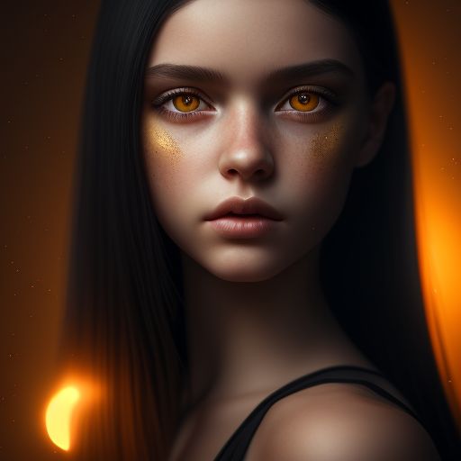 The Image Is Of A Girl With Golden Eyes Background, Beautiful