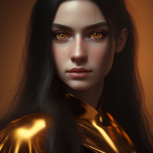 safeguanaco145 Hunter Girl with long Black hair and golden eyes