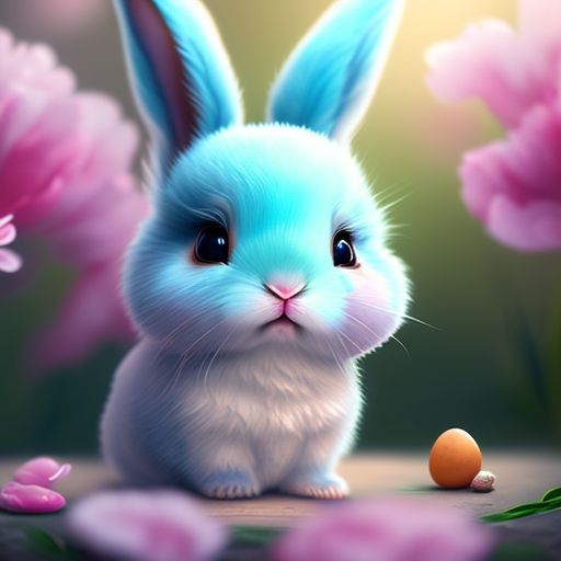 tart-fly414: Beautiful little bunny with dreamy eyes, volumetric light ...
