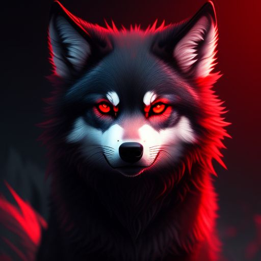 red anime wolf pup