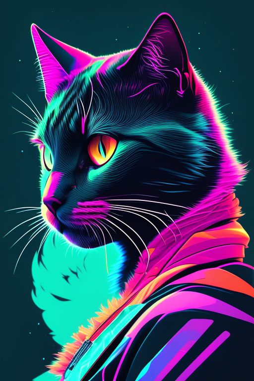 snappy-horse266: cat mascot cyberpunk style, super cute, 2d, vector ...