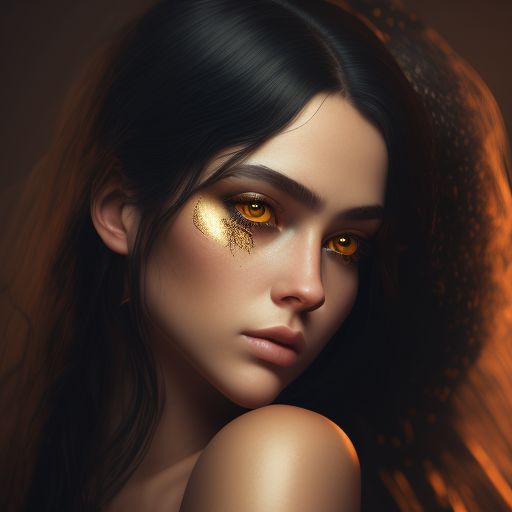 sandy-salmon938: Hunter Girl with long Black hair and golden eyes
