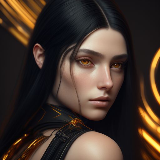 sandy-salmon938: Hunter Girl with long Black hair and golden eyes