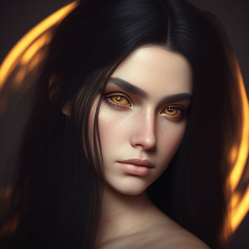 sandy-salmon938: a hunter girl with long black hair and golden eyes ...