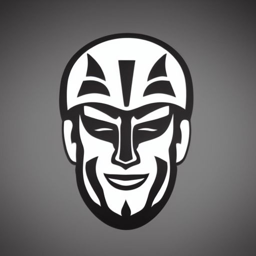 danielzu: butler head, vector minimalism logo onblack