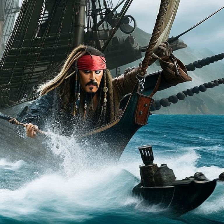 dannohanfling: jack sparrow fighting a kraken on a ship