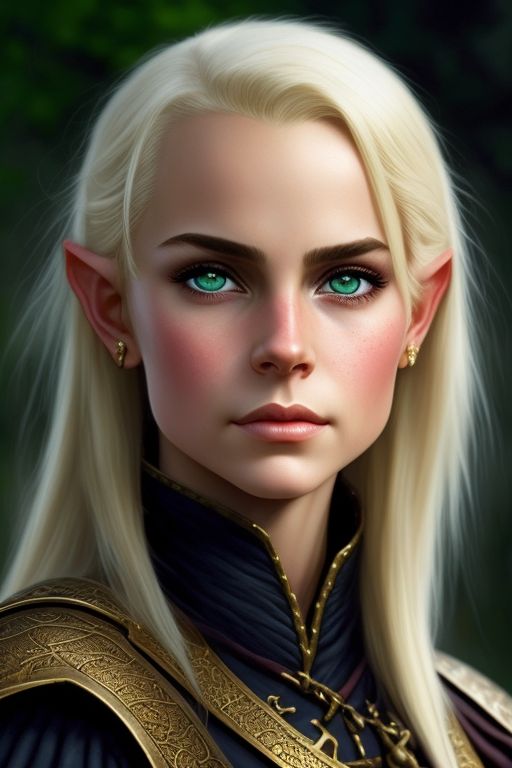 Upset-sheep839: Green Elf Blonde Hair Hazel Eyes Dwarf Human Straight 