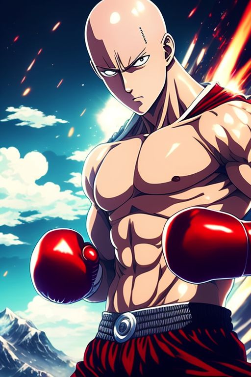 aware-gnu284: One punch man Saitama boxing in underwear