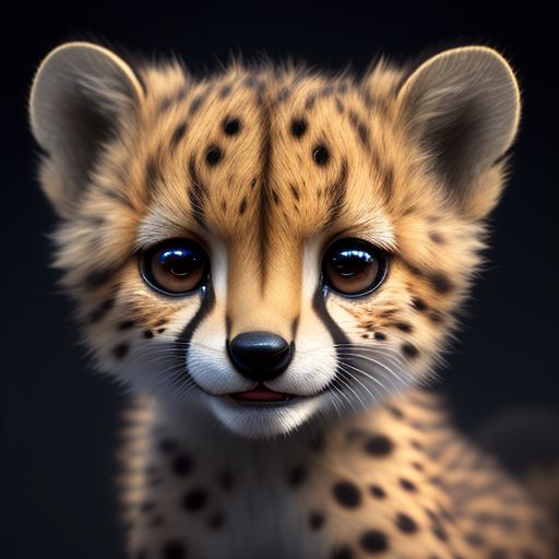 smiling baby cheetah