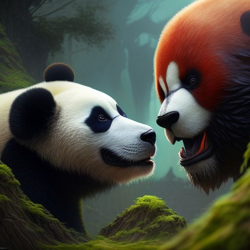 this-skunk444: One smilling ginger anthropomorphic panda with blue eyes ...